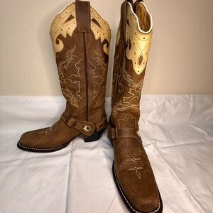 Reyme Western Equestrian Boots Brown Leather US Size 7.5 Women New From Mexico